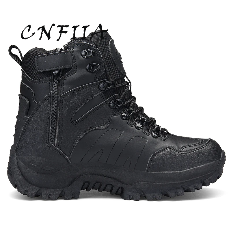 CNFIIA Men Combat Boots Plus Size 45 Male Military Non Slip Green Black 2018 Winter Designer Shoes Tracking High-Top |