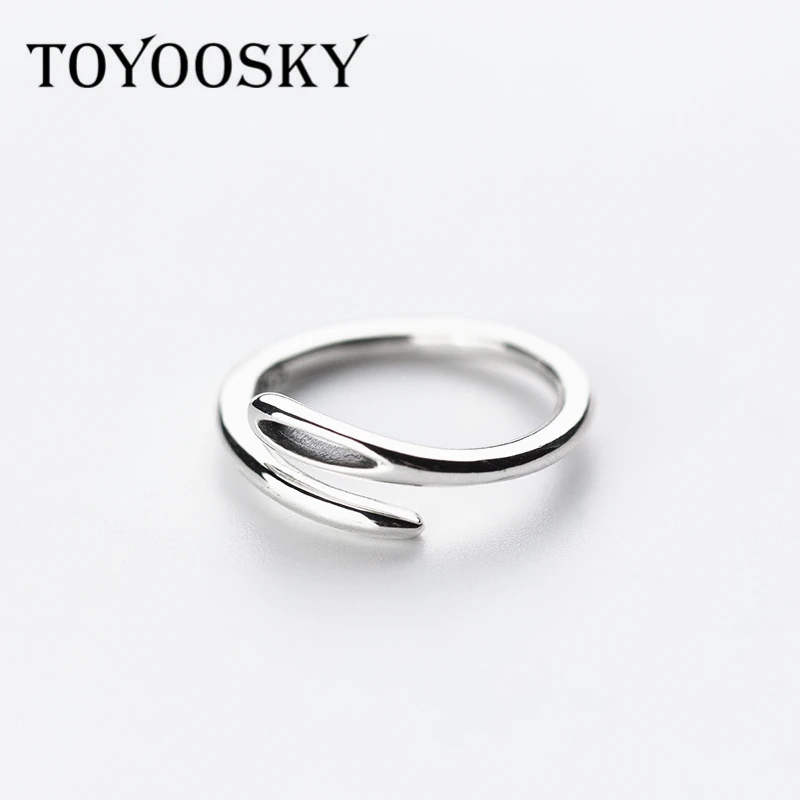

925 Sterling Silver Jewelry Simple Line Open Rings Minimalist for Women Fashion Gifts Birthday Presents