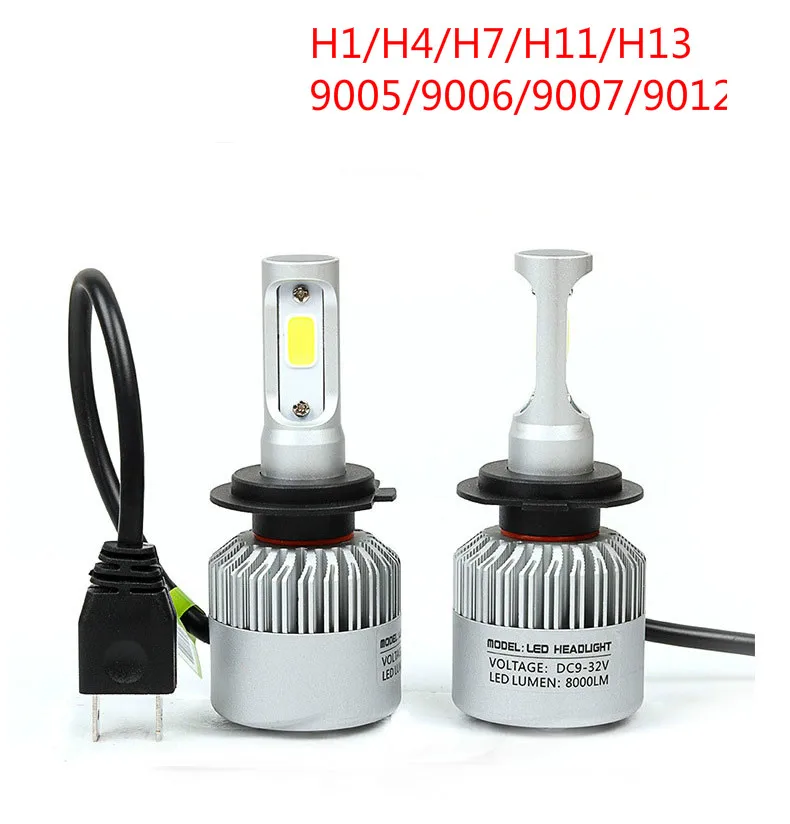 Комплект автомобильных светодиодных фар H1/H4/H7/H11/H13/9005/9006/9007/9012 S2 1 шт. 6000 K 12 В 36 В|led