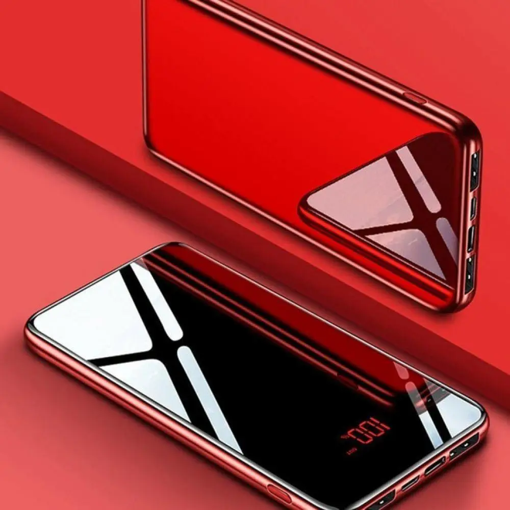30000 мАч type C power Bank модный зеркальный портативный светодиодный зарядное