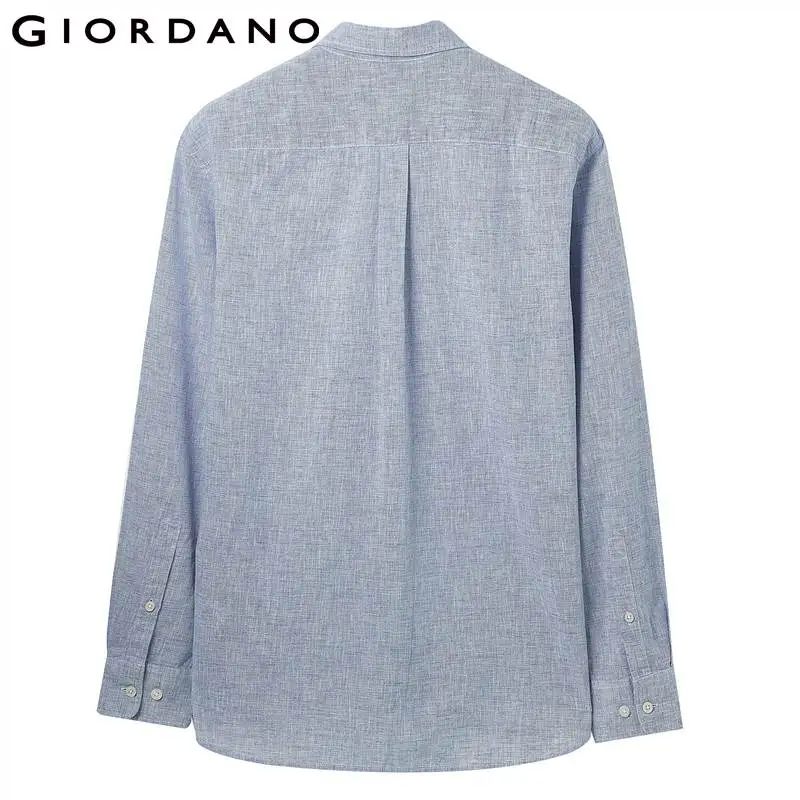 Giordano мужская натуральная хлопчатобумажная рубашка с длинными рукавами данная