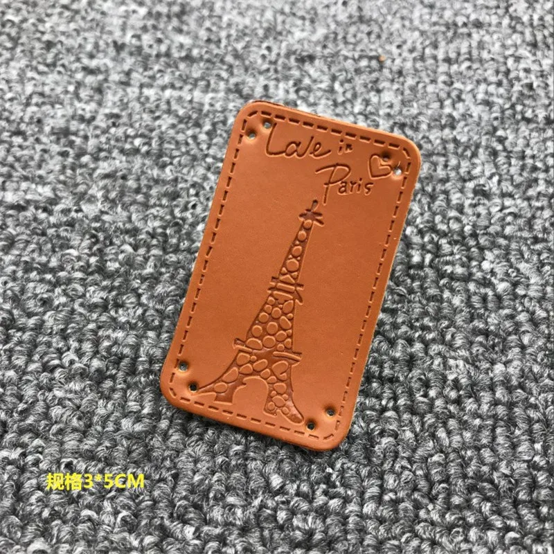 Lychee Life 10 шт. кожаный ярлык с узором башни DIY тисненые кожаные ярлыки для одежды ручной работы этикетки для одежды Швейные аксессуары