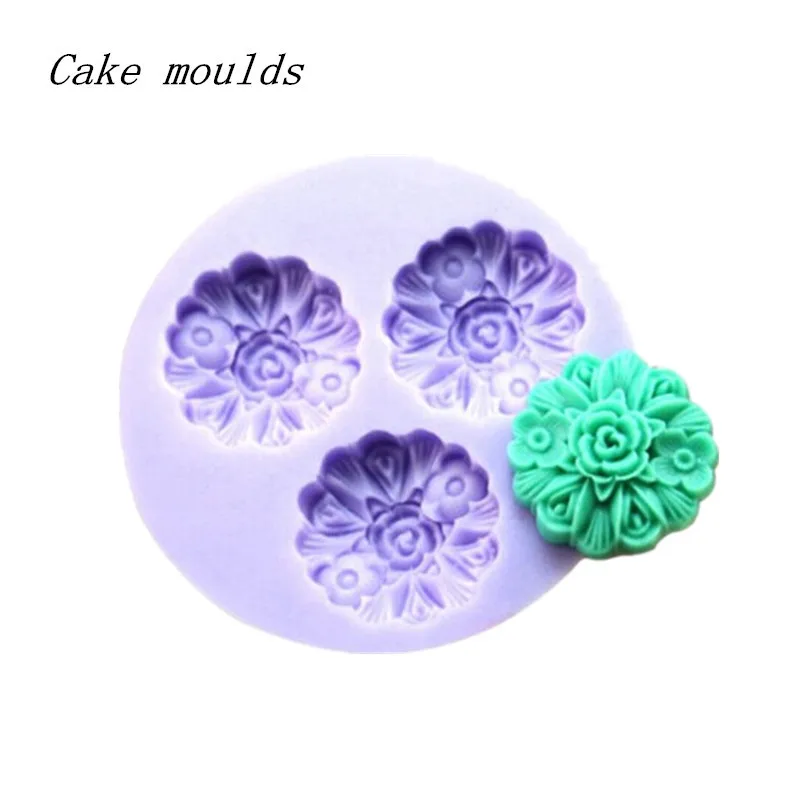 

Wholesale Silicone mold RS071 Mini flower shape Decoration clay mold Fondant cake mold DIY tools