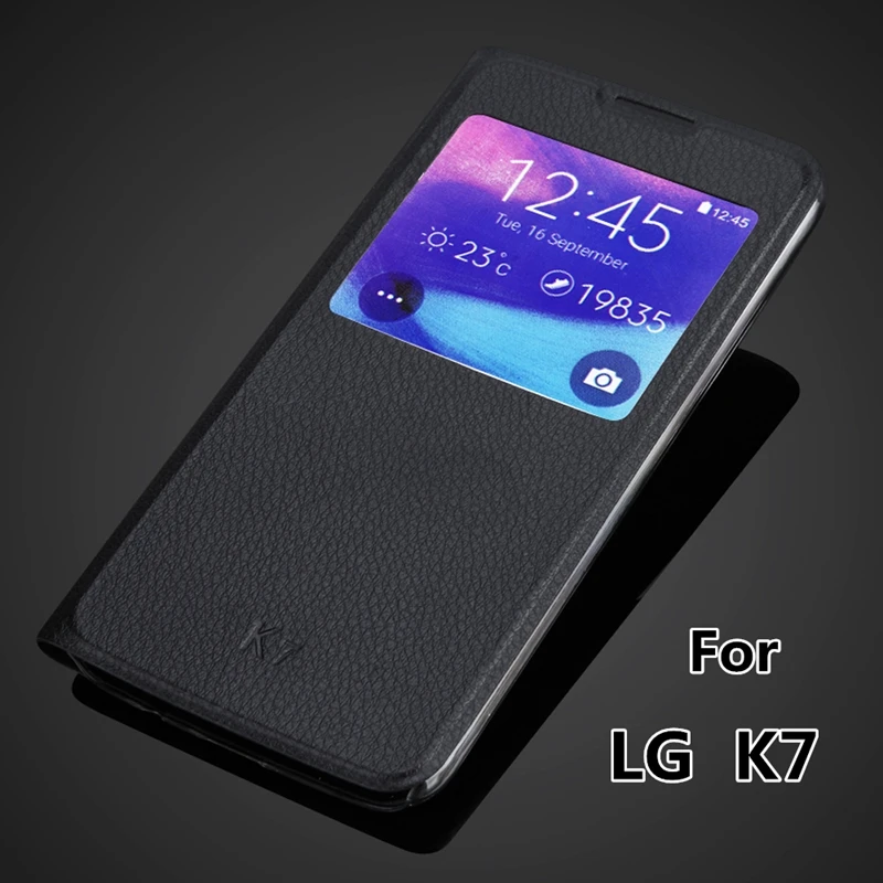 Чехол с окошком для LG K7 X210 X210DS практичный кожаный чехол книжка X210DS|cover for lg|cover casecover