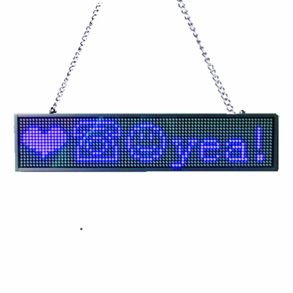 Синий 34cm DIY P5mm SMD Led sign technology IOS APP WIFI LED display screen. Perfect Coffee Bar Shop Welcomes Open Advertising Board - Цвет: Синий