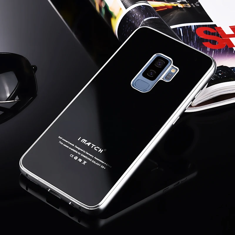Оригинальный чехол IMATCH для Samsung Galaxy S9 Plus металлическая рамка 9H закаленное стекло