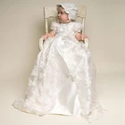 Детское длинное платье с шапками и крестинами, на Возраст 3-12 месяцев