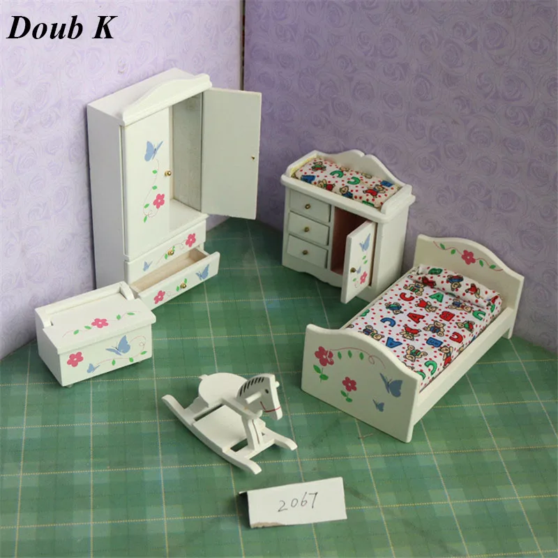 Миниатюрный Кукольный домик Doub K 1:12 мебель деревянная набор для спальни