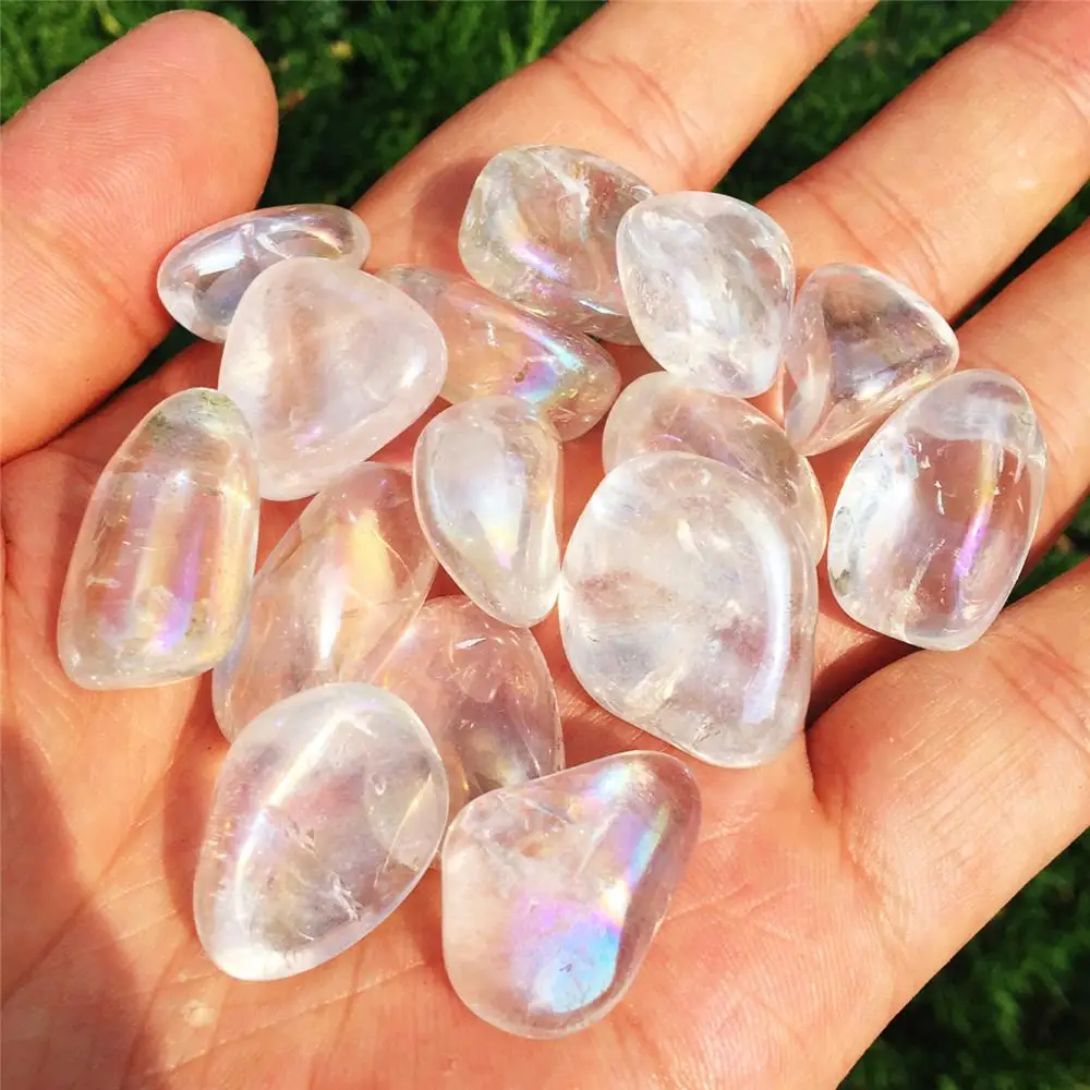 Натуральный кристалл кварца редкий красивый белый аура титановый кварц