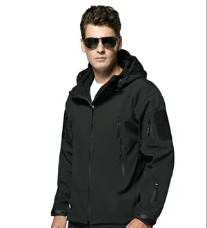 TAD gear тактический Софтшелл камуфляж Мужская Уличная армейская спортивная толстовка одежда военные куртки одежда для охоты - Цвет: Black