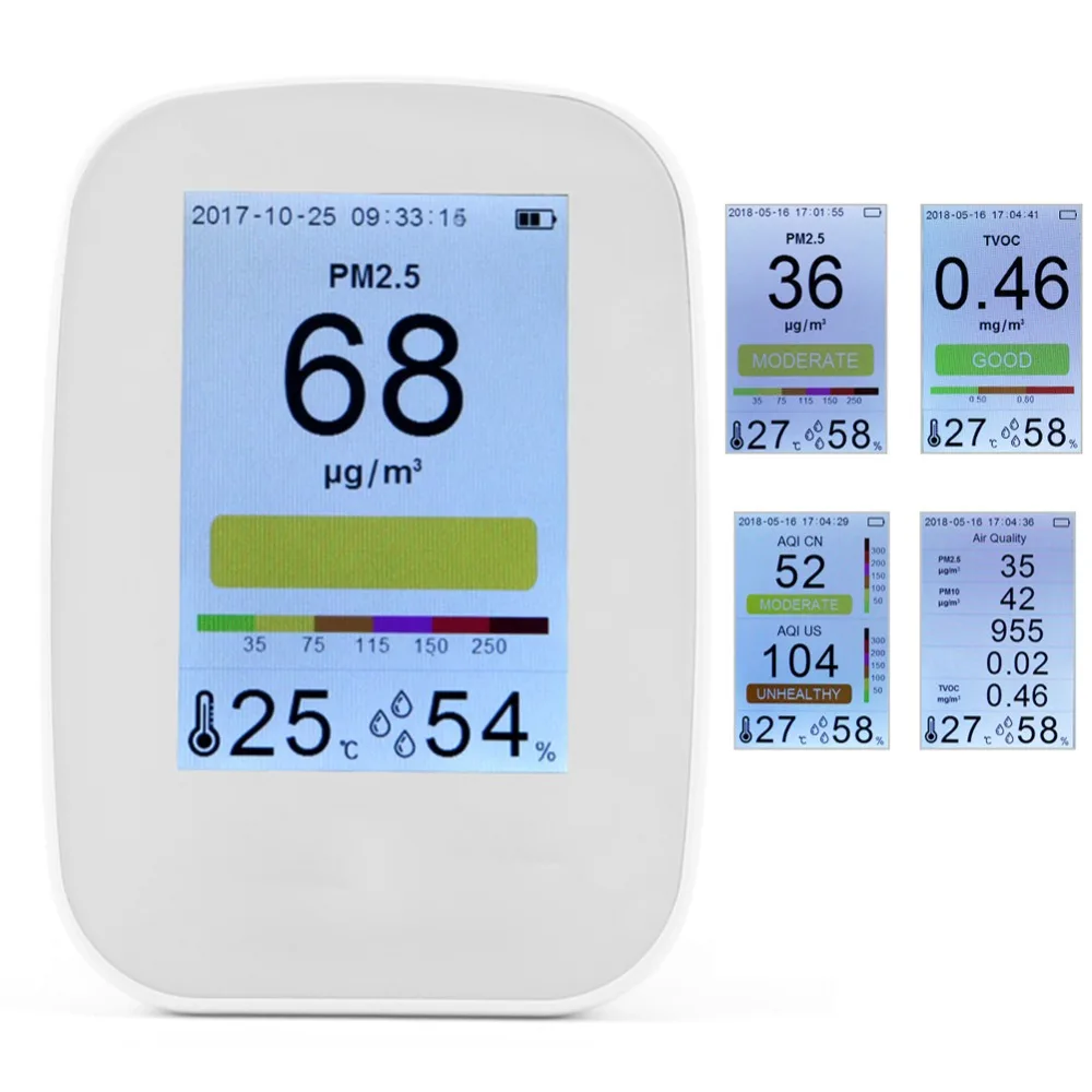 Цифровой Внутренний/открытый PM2.5/TVOC тестер метр монитор качества воздуха детектор анализатор газа термометр гигрометр