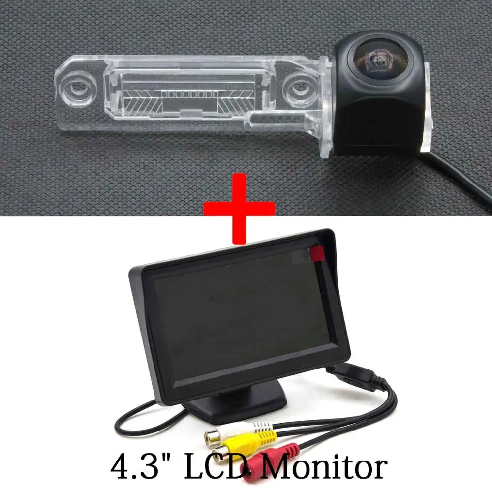 Camera 4.3 inch LCD Рыбий глаз 1080P MCCD Starlight Автомобильная камера заднего вида для VW Golf Polo Jetta Passat B6 Touareg Touran T5 T4 Superb " беспроводной монитор - Название цвета: Camera 4.3 inch LCD