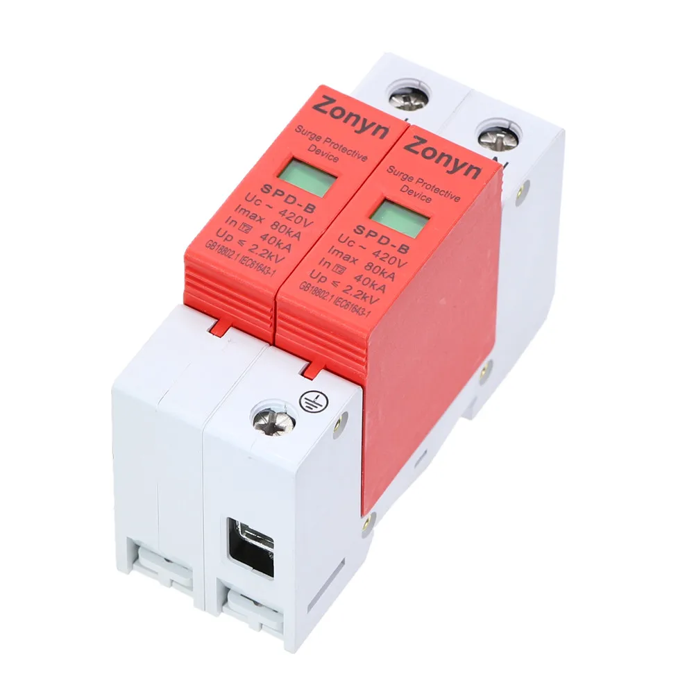 Высокое качество 4P SPD 420V 30KA~ 60KA дом стабилизатор напряжения защитное Низковольтное устройство 3P+ N