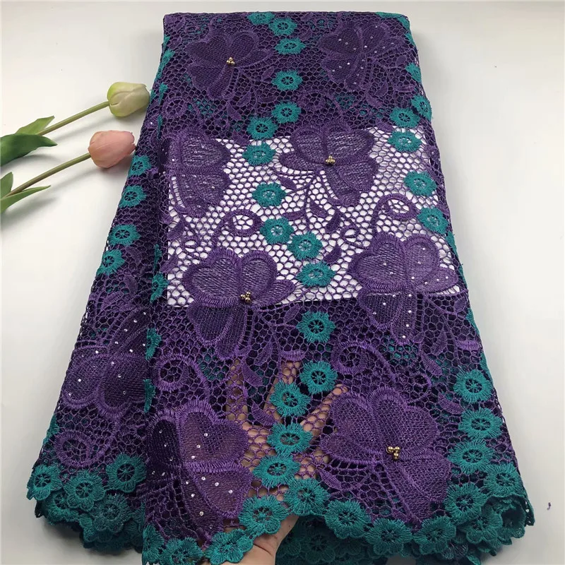 

2019 Latest French Nigerian Laces Fabrics High Quality Guipure African Laces Fabric Wedding African French Cord Lace Wihte Color