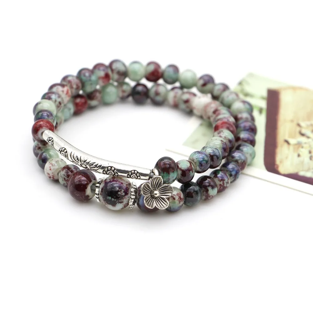 Новое поступление богемные браслеты с зелеными бусинами многослойный амулет