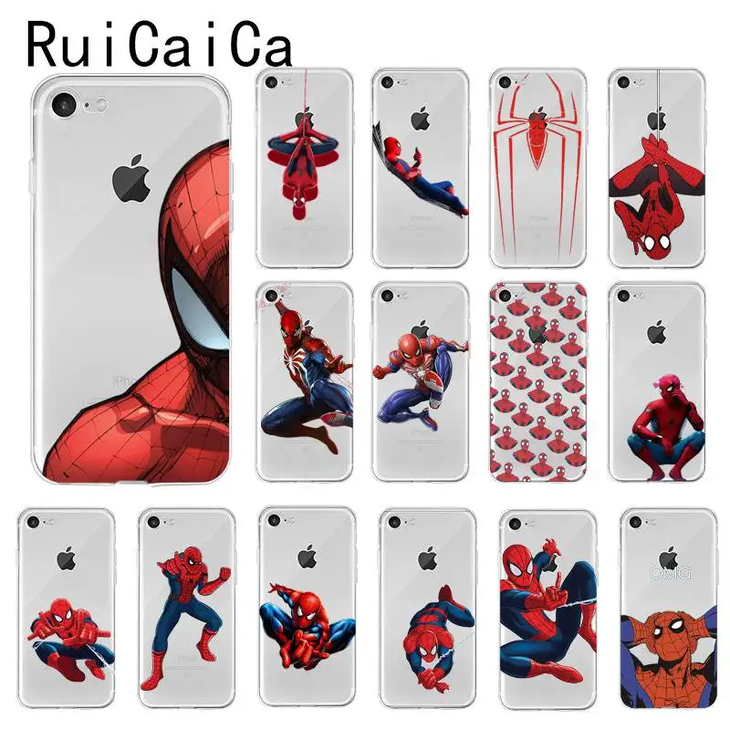 Ruicaica Marvel Мстители Человек паук супер Чехол с героем чехол для телефона iPhone 6S 6plus 7