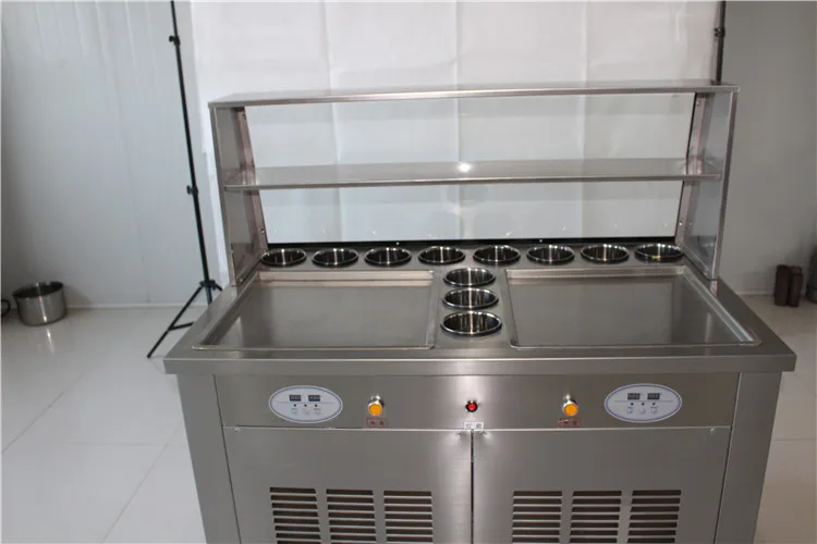 Рекламная цена двойная сковорода 11 танков жареное мороженое машина для