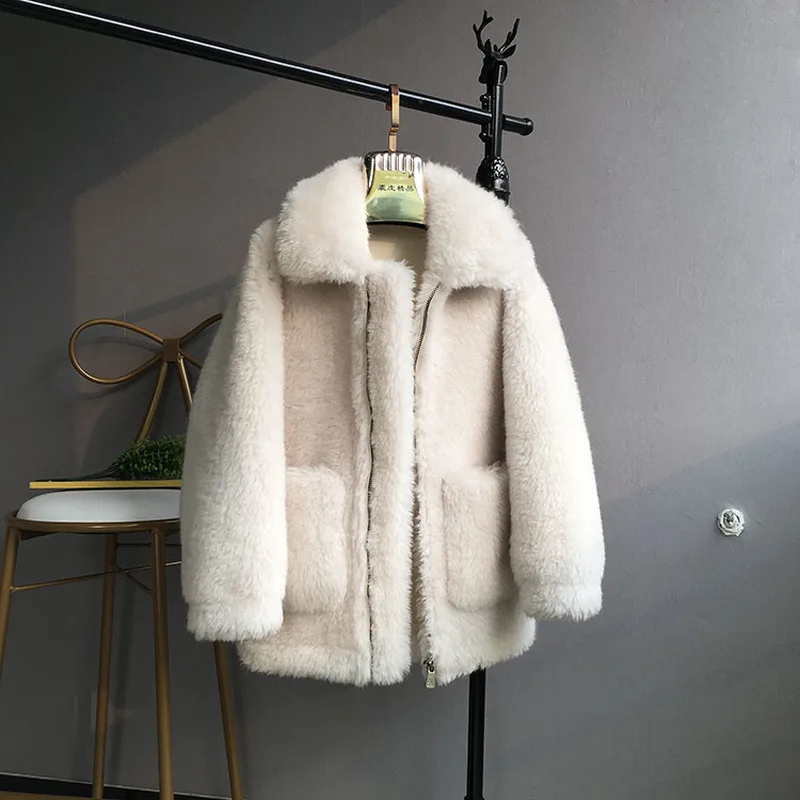 OFTBUY 2018 натуральный мех пальто зимняя куртка женская парка натуральная шерсть