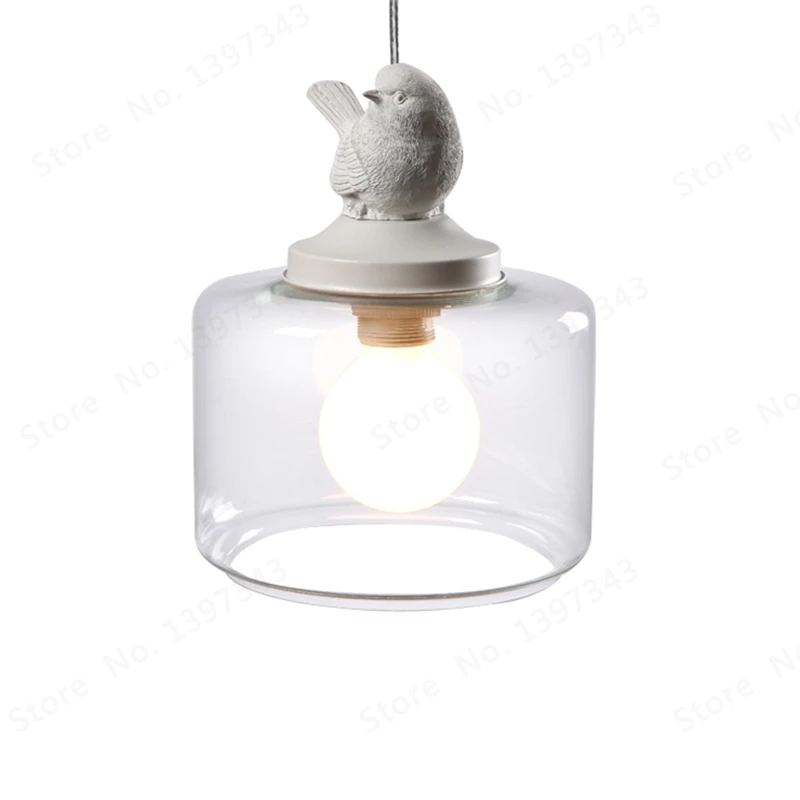 

Industrial Vintage Modern Loft Pendant Light Lamp Luster Bird Designe Glass Lampshade E27 Holder Bar Lamps Restaurant Bedroom