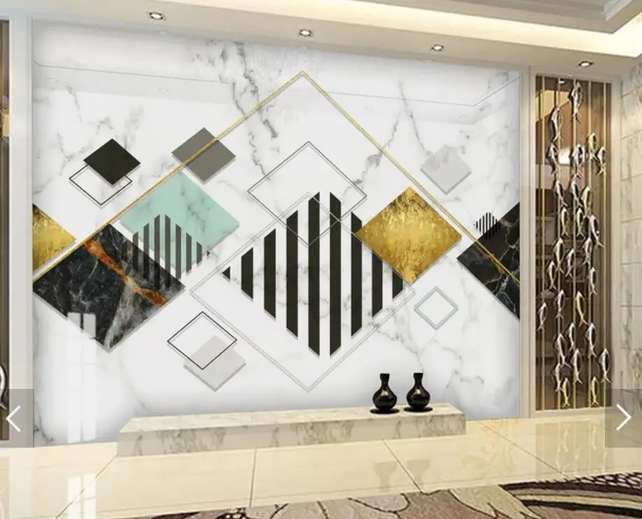 3D абстрактный геометрический мраморный фон настенная бумага для гостиной