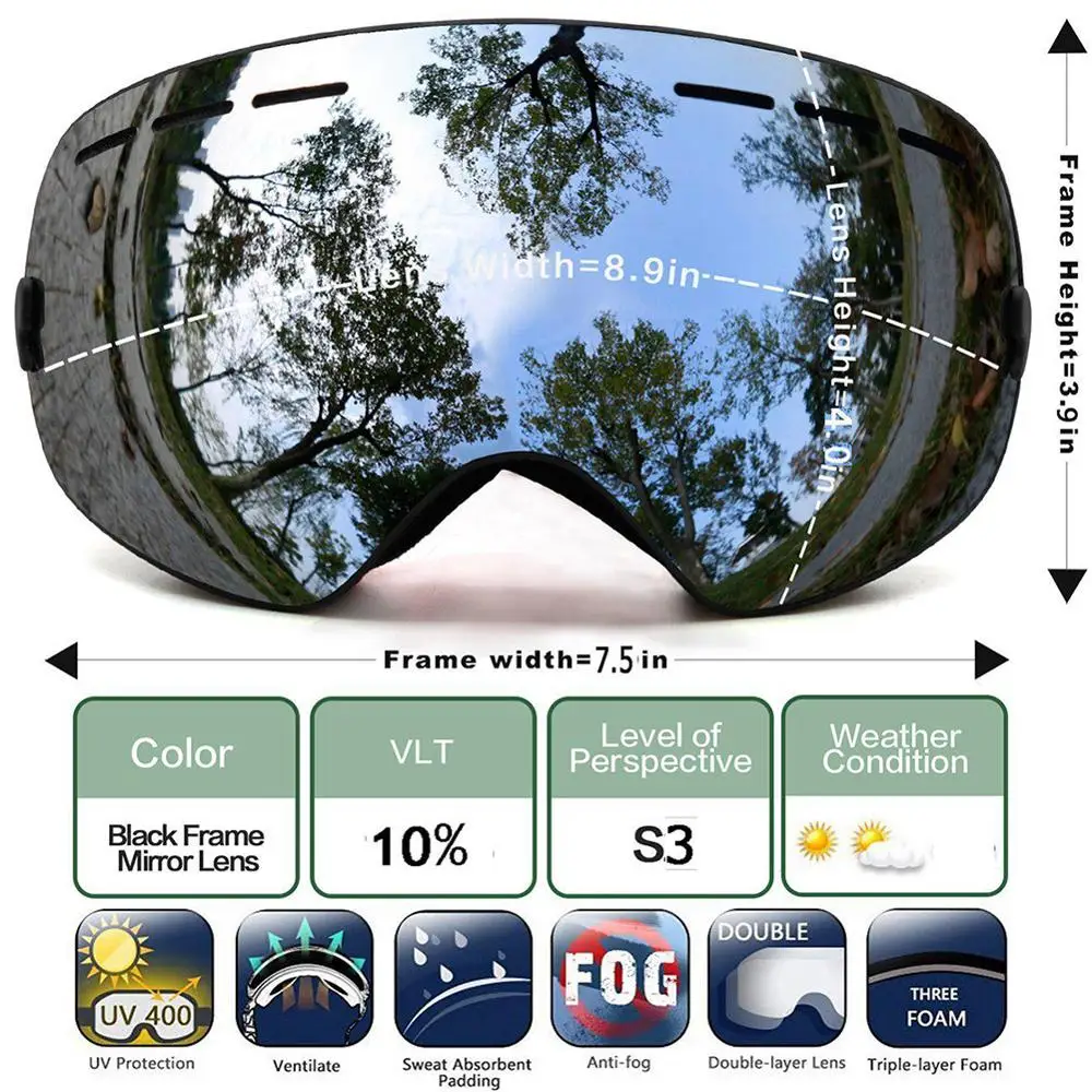 Очки для катания на лыжах и сноуборде с защитой UV400 | Спорт развлечения