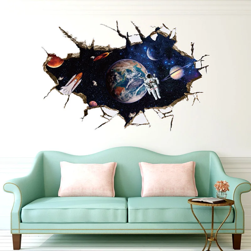 Съемный 3D Планета Стикер Водонепроницаемый Винил Росписи Искусства Наклейка
