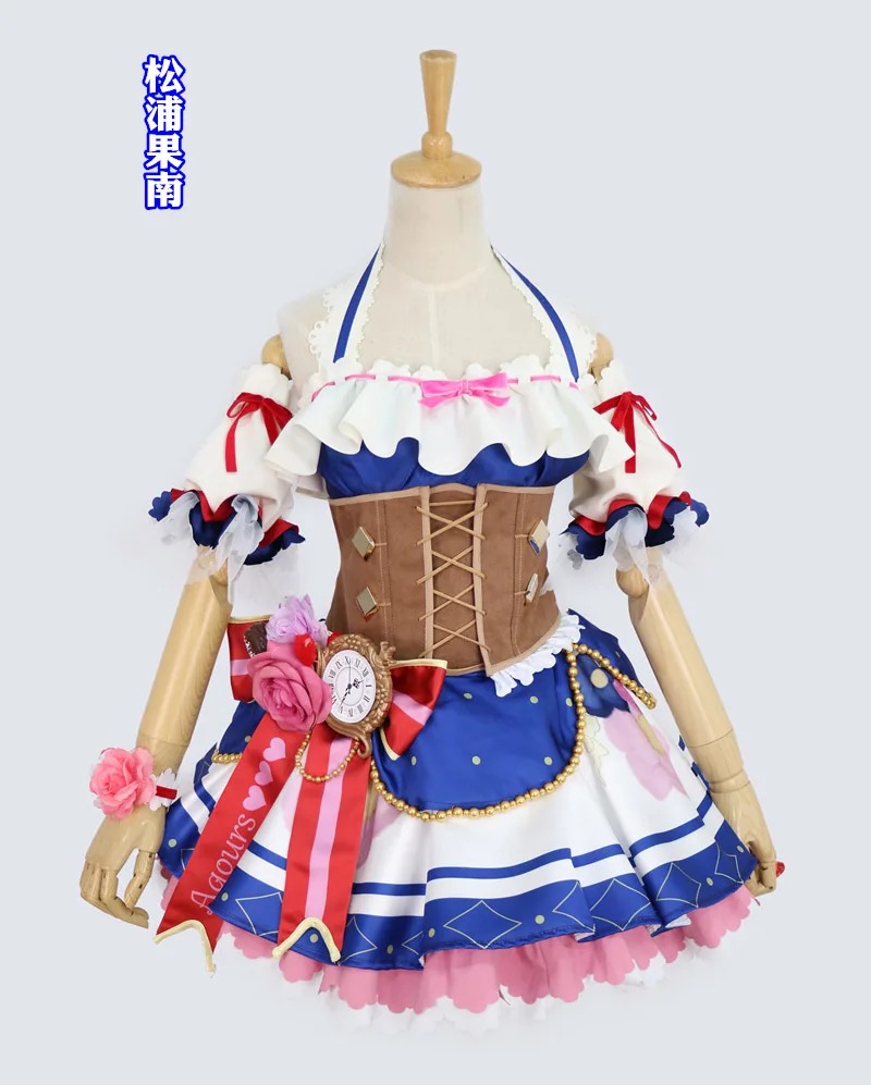 Love Live Sunshine Aqours Косплей Костюм Чика таками Рубиновая Роза макияж Kanan Matsuura Valentine Idol женская униформа платье - Цвет: Matsuura kanan