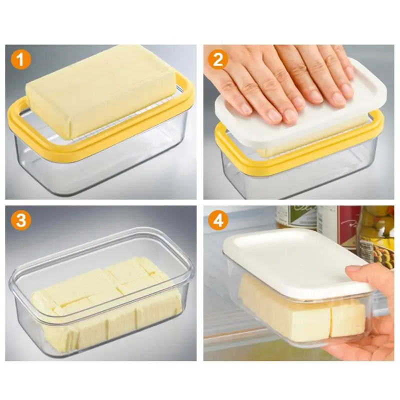 VFGTERTE 1PC Butter Cutter Storage with Lid Glass Slicer Bread Cake Cheese Keeper Container Multi-Functional Kitchen Box | Дом и сад
