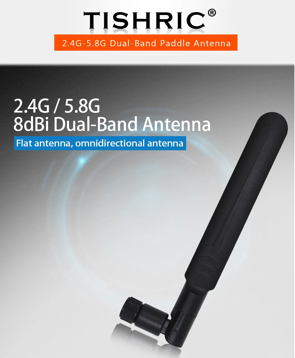 TISHRIC Paddle 2,4 GHz 5,8 Ghz 8DBI 3g 4G GSM LTE wifi антенна Wi-Fi с RP-SMA гнездовым разъемом для беспроводного маршрутизатора Antena