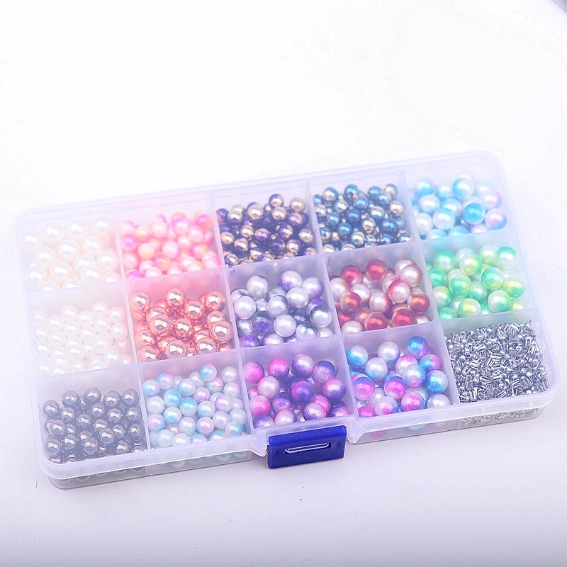 

1 Set/Lot Pearl Beads Rivet Round Beads Combination Suit 3 Styles DIY Pearls Craft Metal Plating Seedbeads Sewing Supplies 19609