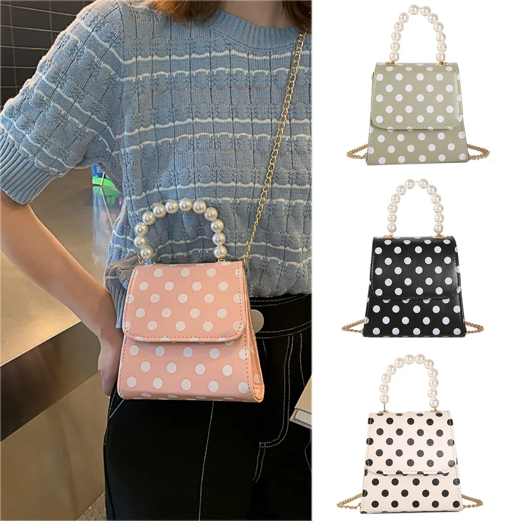 Разноцветная Женская модная сумка-мессенджер в горошек 2020 маленькая квадратная