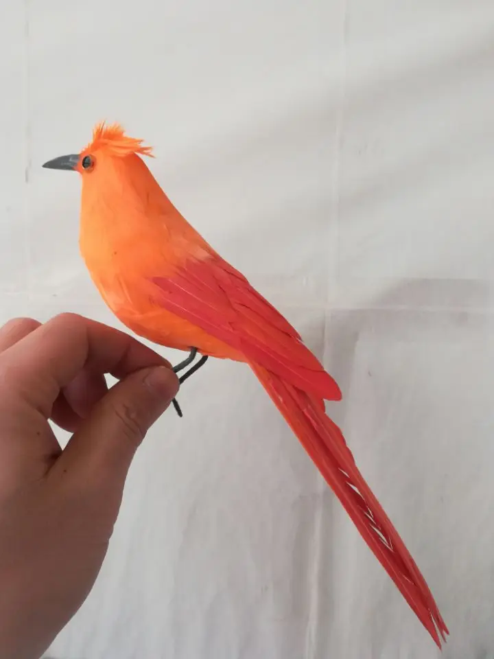 Большая 25 см имитация птицы псевдосейсара кристальная пена и перья яркая птица