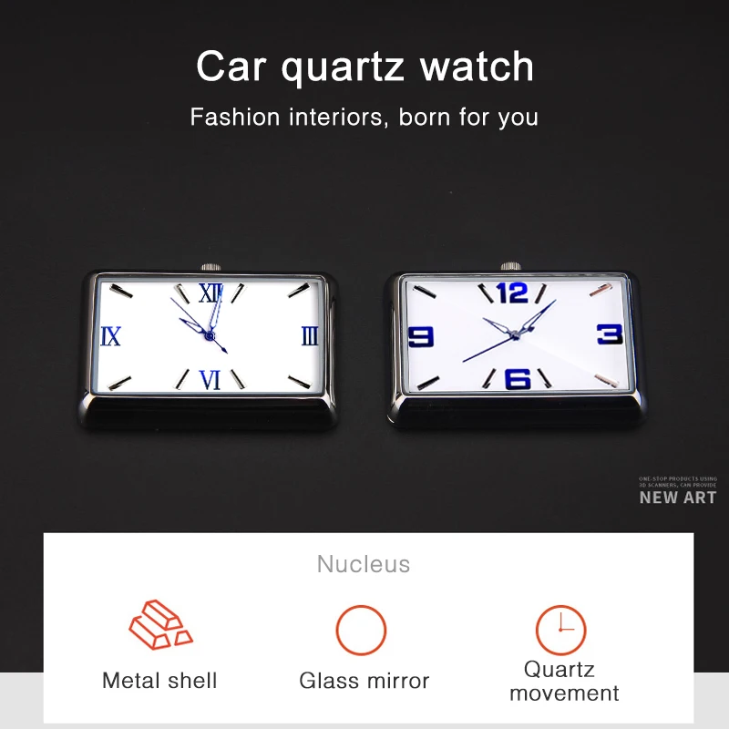 Car Quartz Watch Automobiles Interior Stick-On Auto Clock High Grade Vehicle Dashboard Time Display Accessories | Автомобили и