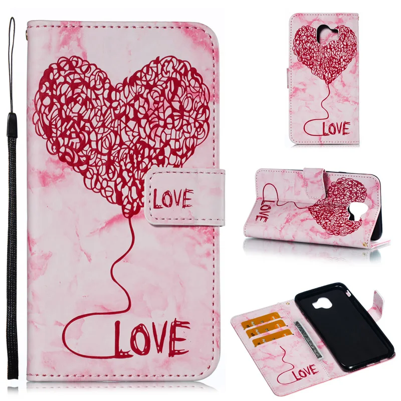 Heart Marble Leather Flip Wallet Case Soft Phone Skins Cover Coque Fundas for Samsung Galaxy J2 J3 J7 2018 US J4 J6 Plus EU | Мобильные