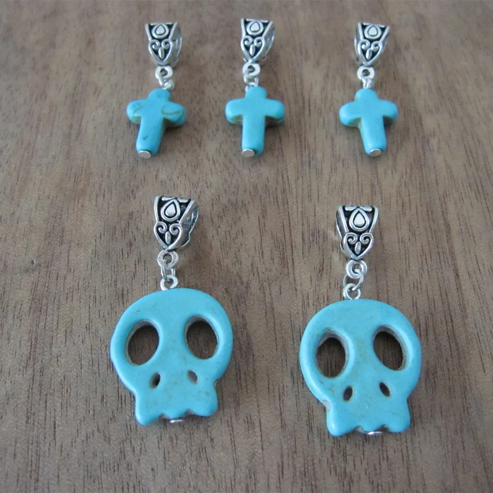 Бирюзовые бусины для дредов волос отверстие 6 мм 10 шт./лот | Красота и здоровье