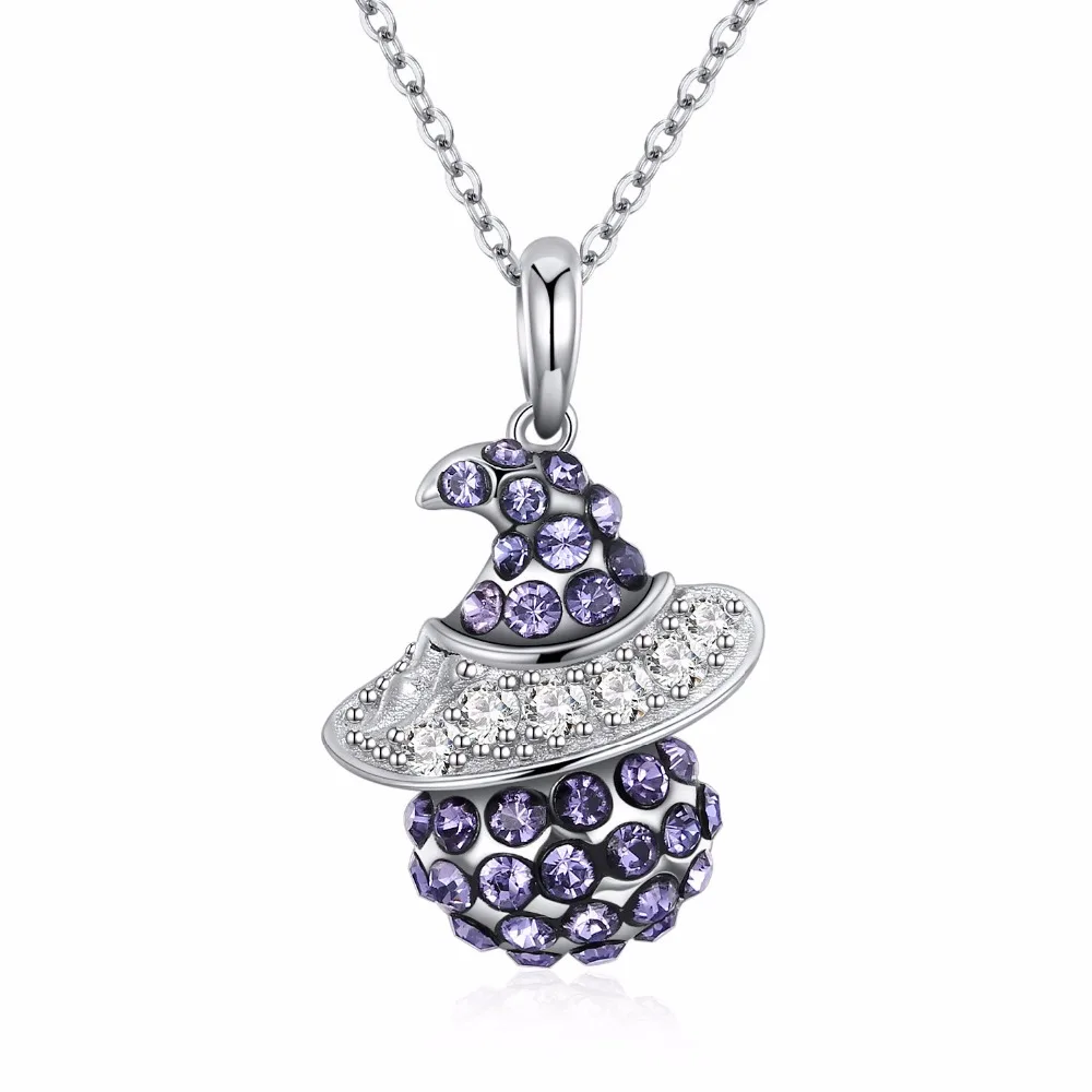 100% Swarovsk хрустальное ожерелье с камнем на день рождения в форме шляпы из