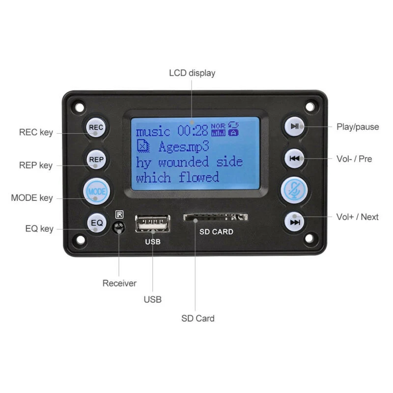 Высокое качество DC 5V 4 0 Bluetooth MP3 декодер плата аудио модуль USB SD WAV WMA FM