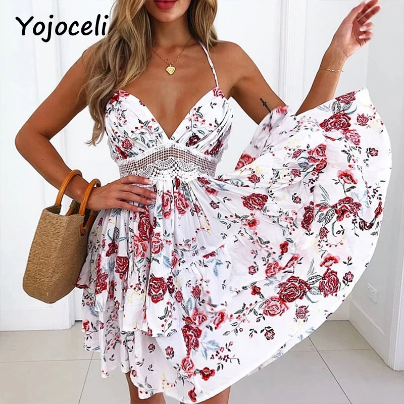 Yojoceli 2018 привлекательное кружевное вязаное платье женские пляжные в стиле бохо