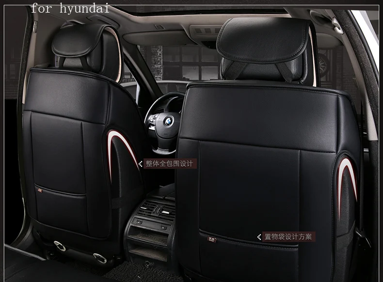 waterproof pu leather car seat cover for hyundai i30 ix35 creta solaris tucson 2016 accent front rear full universal | Автомобили и