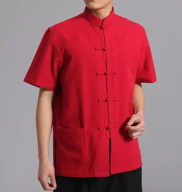 Мужские рубашки из чистого хлопка с рукавами-воланами одежда для медитации