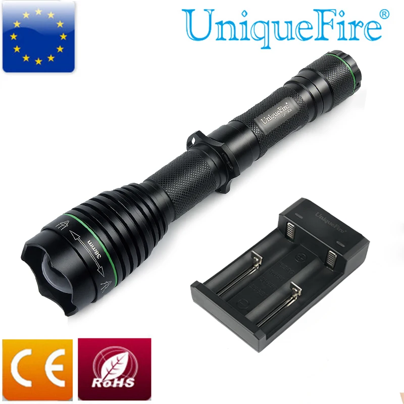 

UniqueFire UF-1508 T38 38mm Aspherical Lens Flashlight 940nm Infrared Lighting Lamp Bulb Zooming Flashlight+ Two-Slot Charger