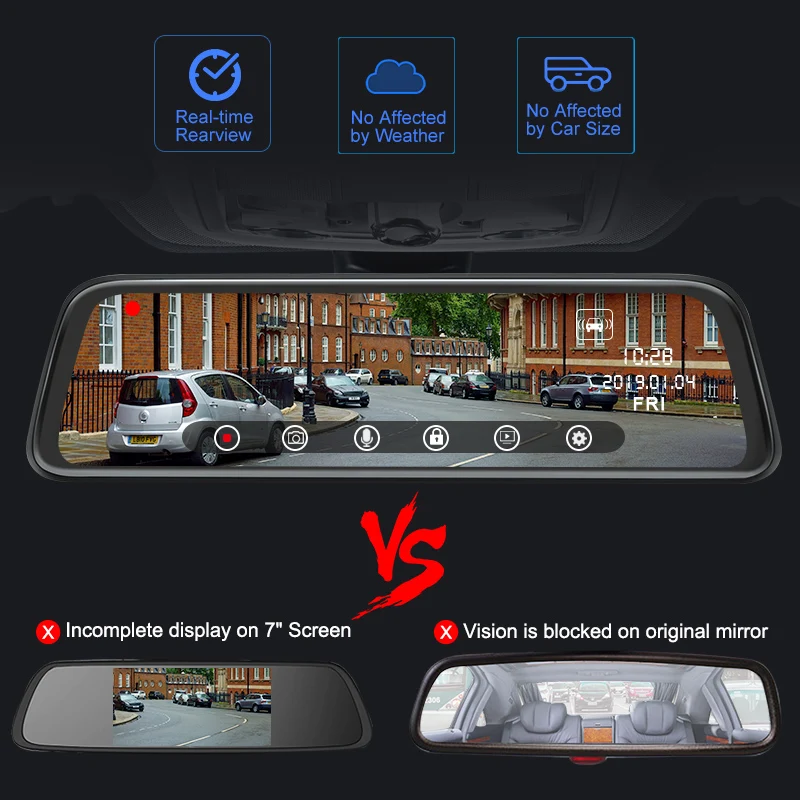 AWESAFE Новая задняя камера 1080P Автомобильный видеорегистратор двойной объектив DVR 10