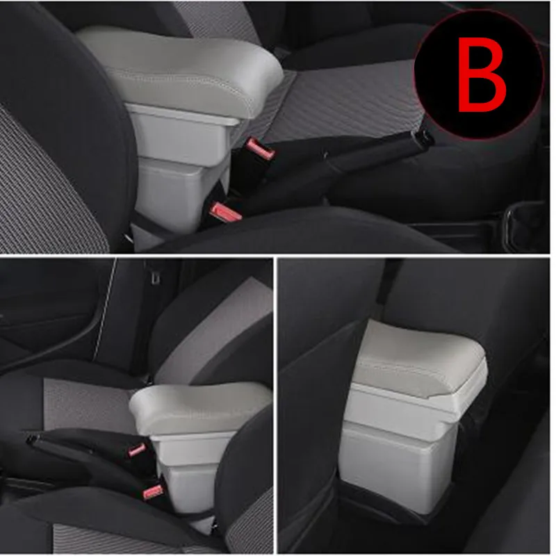 B style gray Для hyundai Solaris 2/Accent/Verna центральная консоль коробка для хранения подлокотник - Название цвета: B style gray