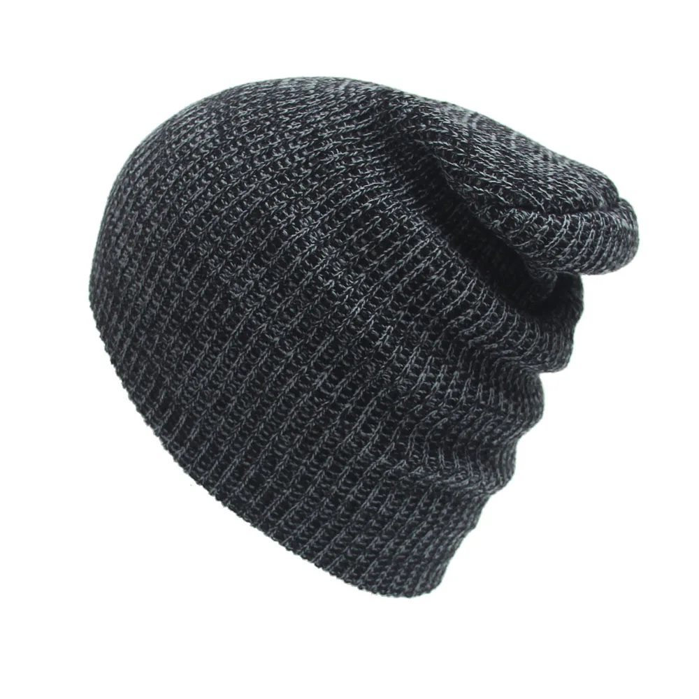 dark gray 7 цветов! Зимние шапки, одноцветные шапки, унисекс, простые теплые мягкие шапки, вязаные шапки с черепом, шапки, вязаные шапки для мужчин и женщин - Цвет: dark gray
