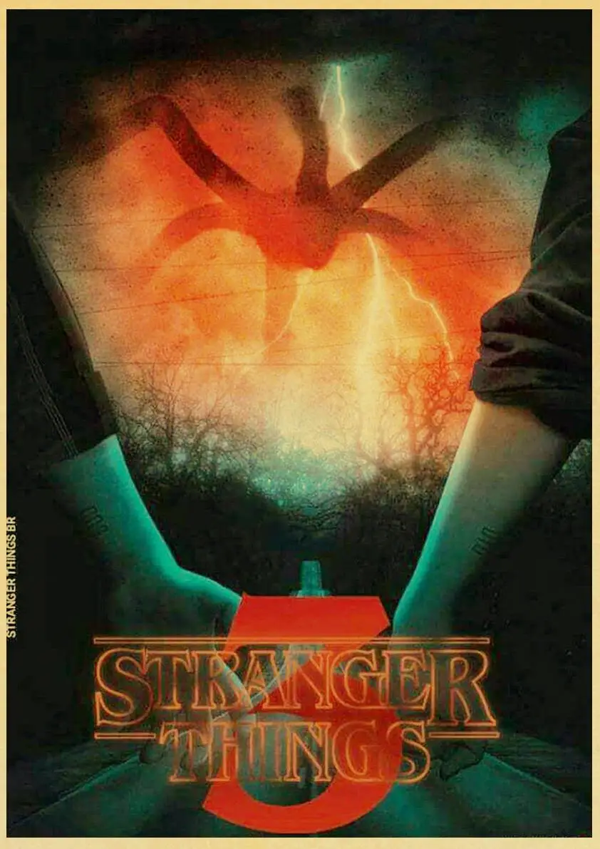 

2019 New Stranger Things Season 3 Posters TV Movie kraft paper Prints Art For Living Room Wall Bedroom Decors 42*30cm