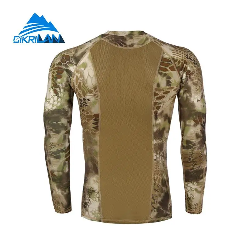 Мужская камуфляжная быстросохнущая тактическая футболка с длинными рукавами