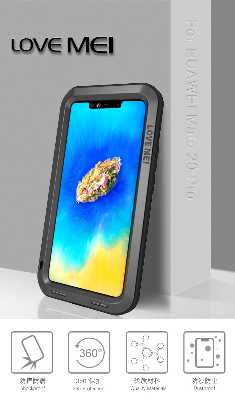 Aluminum Metal Armor Case For Huawei Mate 20 Pro Phone Shockproof Heavy Duty Protective Cover Mate20 |