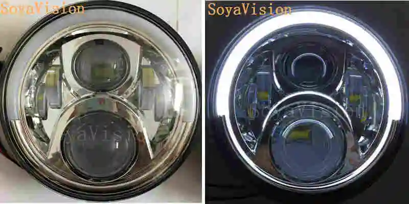 With DRL Chrome 7 дюймов мотоцикл велосипед круглый фара H4 налобный фонарь для Honda CB400 CB500 CB1300 Hornet 250 600 900 VTEC VTR250 светодиодные фары для автомобиля - Цвет: With DRL Chrome
