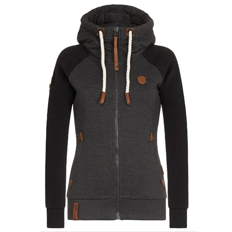 2019 Весенняя женская однотонная куртка с капюшоном ветровка Женская