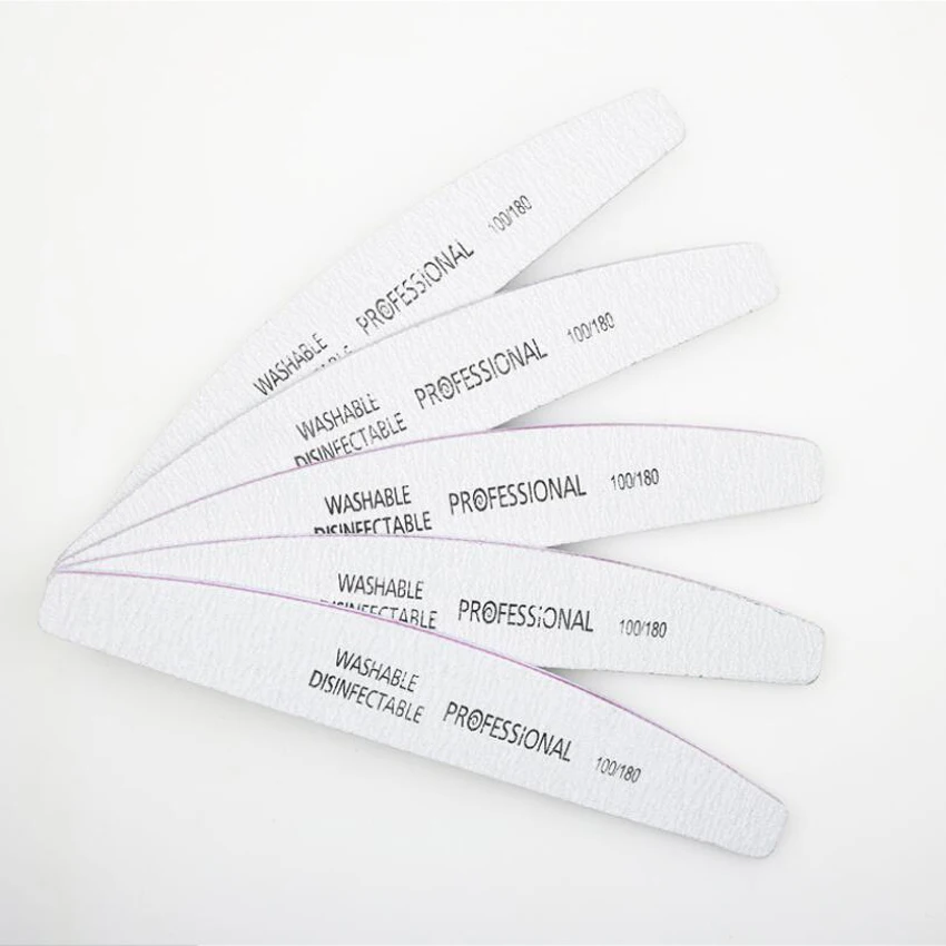 

25/Lot Nail File 100/180 Sanding Buffer Block Pedicure Manicure Buffing Polish Beauty Tools Professional Nail Files Grey Boat